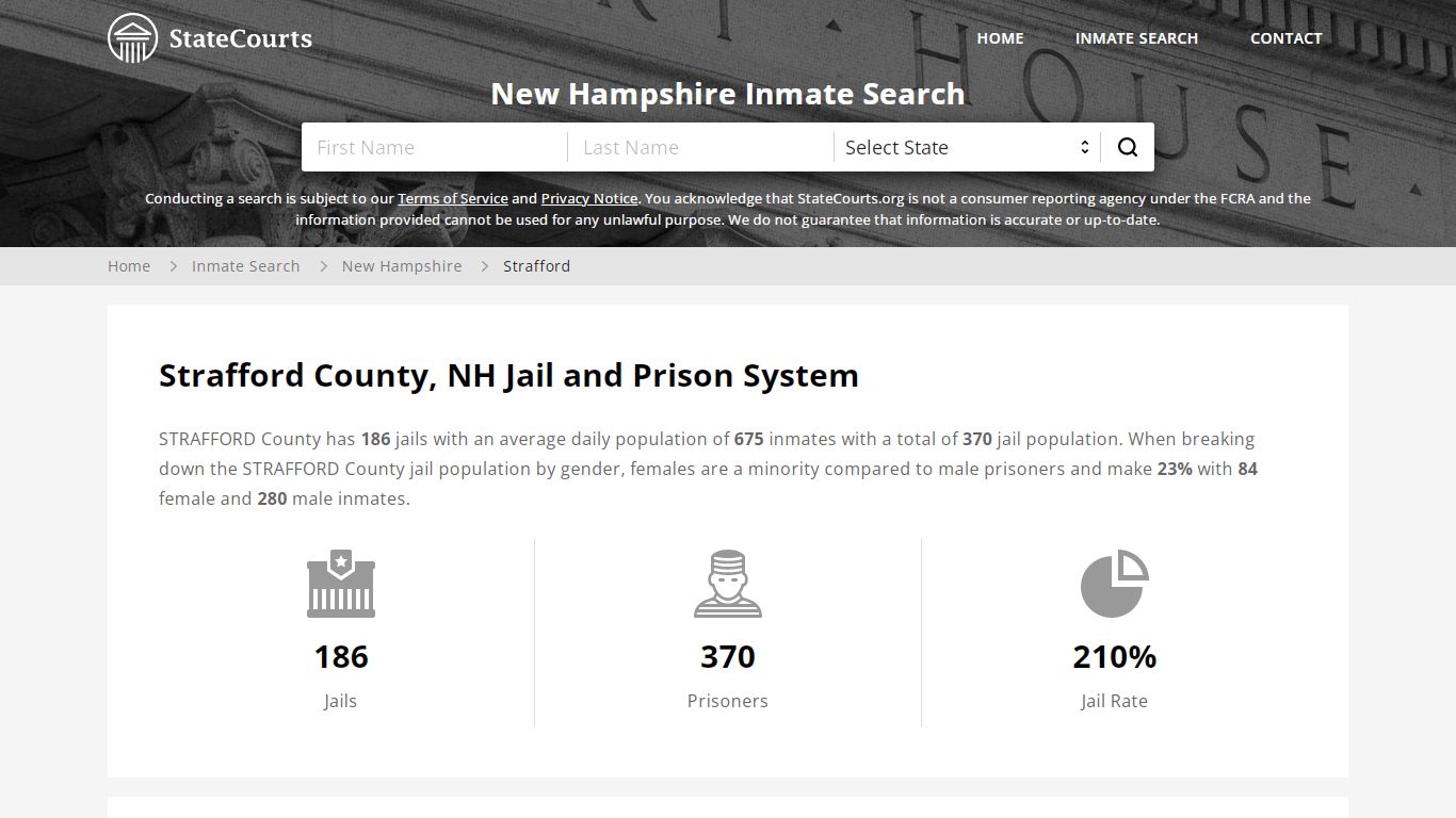 Strafford County, NH Inmate Search - StateCourts